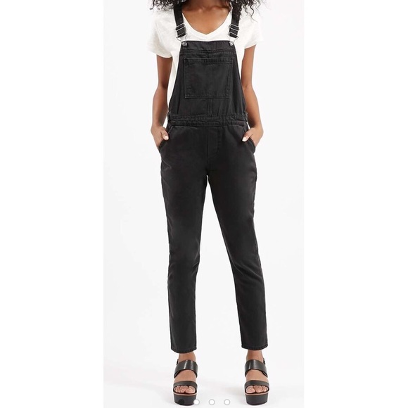 topshop black overalls
